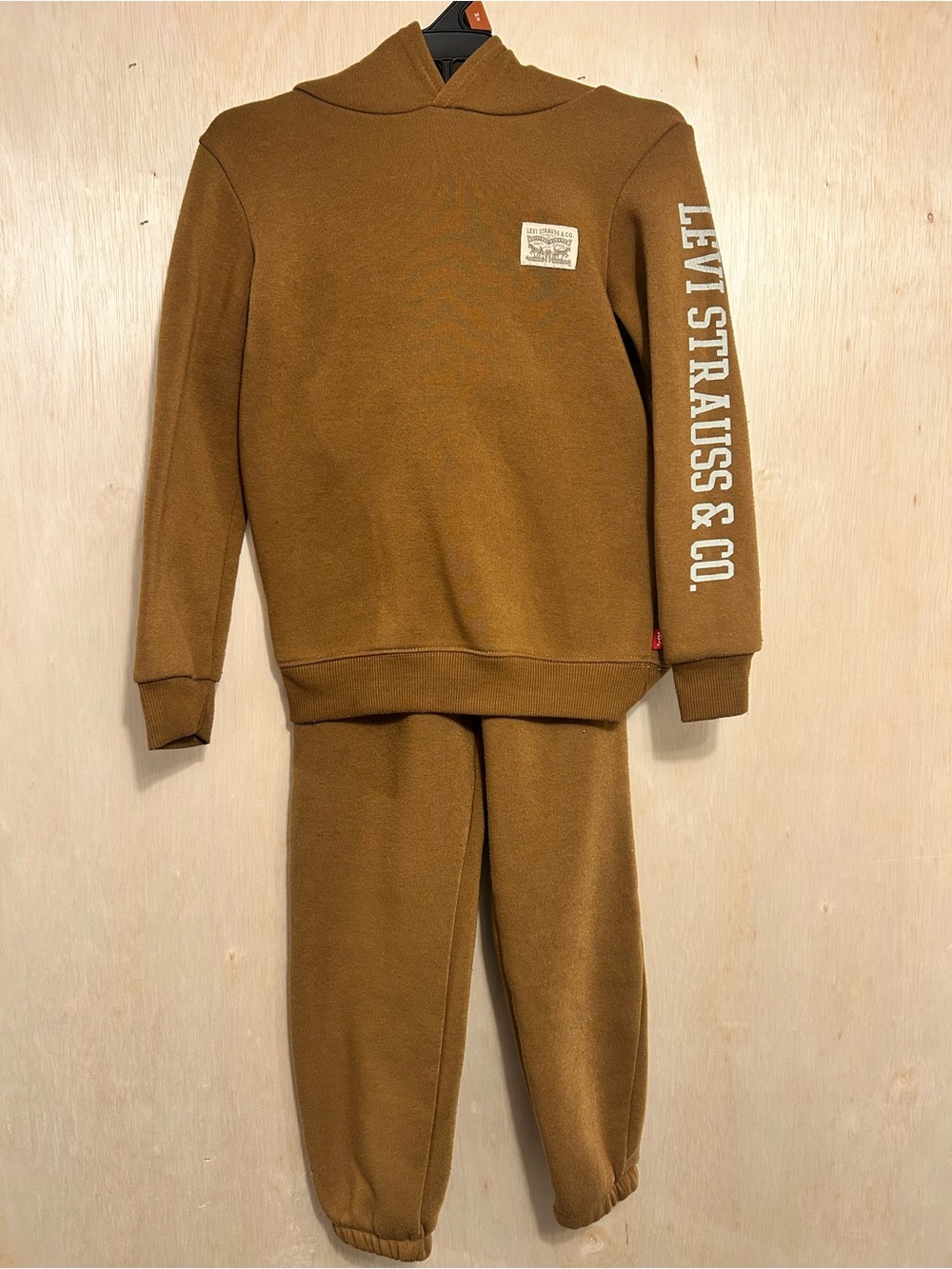 Levi's Kids Brown Hooded Sweatshirt & Jogger Matching Set